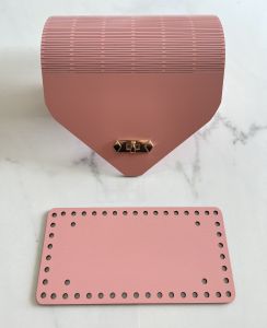 Σετ τσάντας Ξύλινο 12 - Ροζ-Χρυσο (Πατος 10*20cm)(Καπακι 20*25cm)