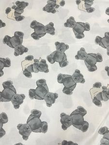 Children's fitted sheet 100% cotton 1.0m Άσπρο - Γκρί