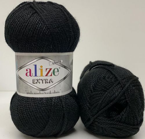 Alize Extra 60 (10% μαλλι 90% ακρυλικο) - Black