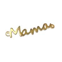 Στοιχεια Μαμα 224  Χρυσο - Ορειχάλκινο Στοιχείο 'Mama' για Μακραμέ 35x7mm