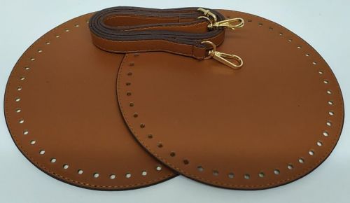 Leather Macaron Bag Set 20cm  2 - Tobacco