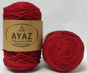 Ayaz Polyester Soft Makrame 1251 - Dark Red