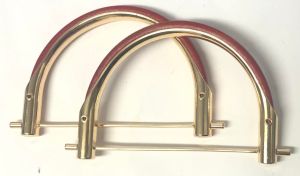 Χερούλια για τσάντες 1- 12x8cm ( Κοκκινο - Χρυσο Ζευγαρι )